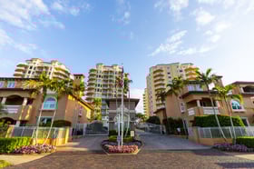 high rise condo hoa entrance building