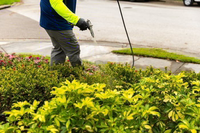 plant health care shrub spraying treatment crew 12