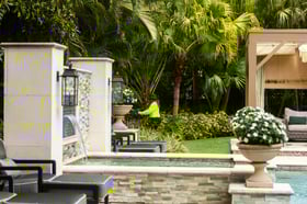 water feature pool plant fertilizer application crew