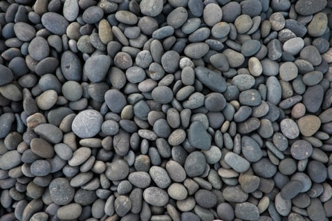 close-up of smooth landscaping rocks